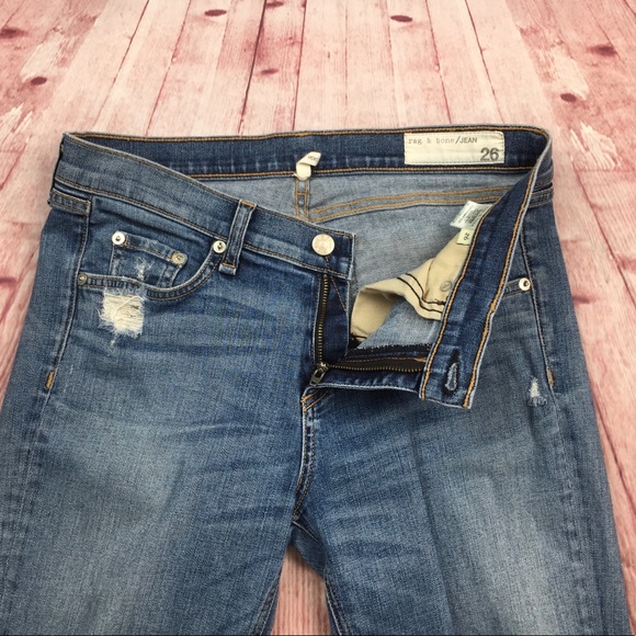 🐞Rag&Bone DASH Distressed Slouchy Jean in Wembly Size 26x28” - Picture 6 of 13